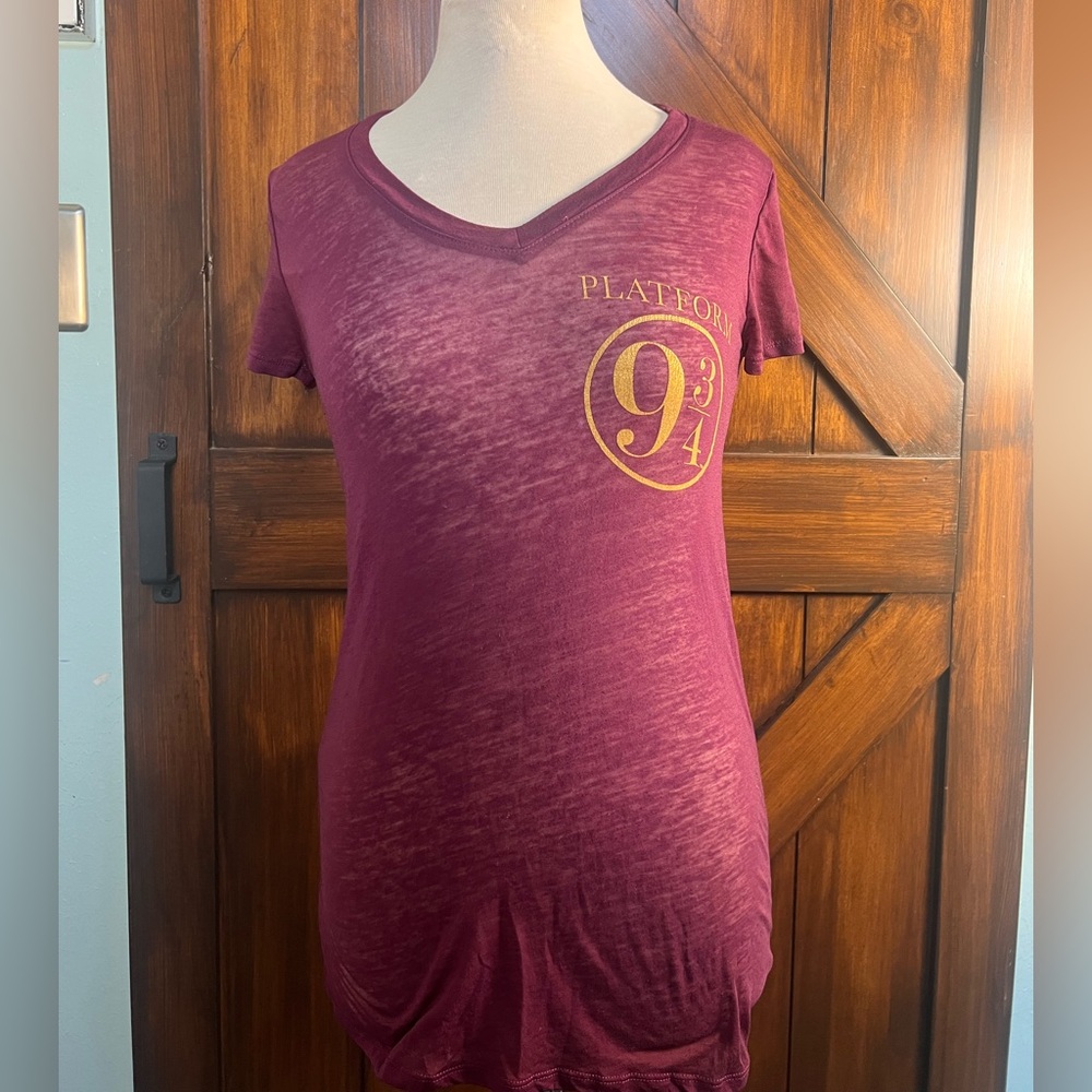 Harry Potter Platform 9 3/4 Burnout Cotton Purple Lightweight Women’s XS